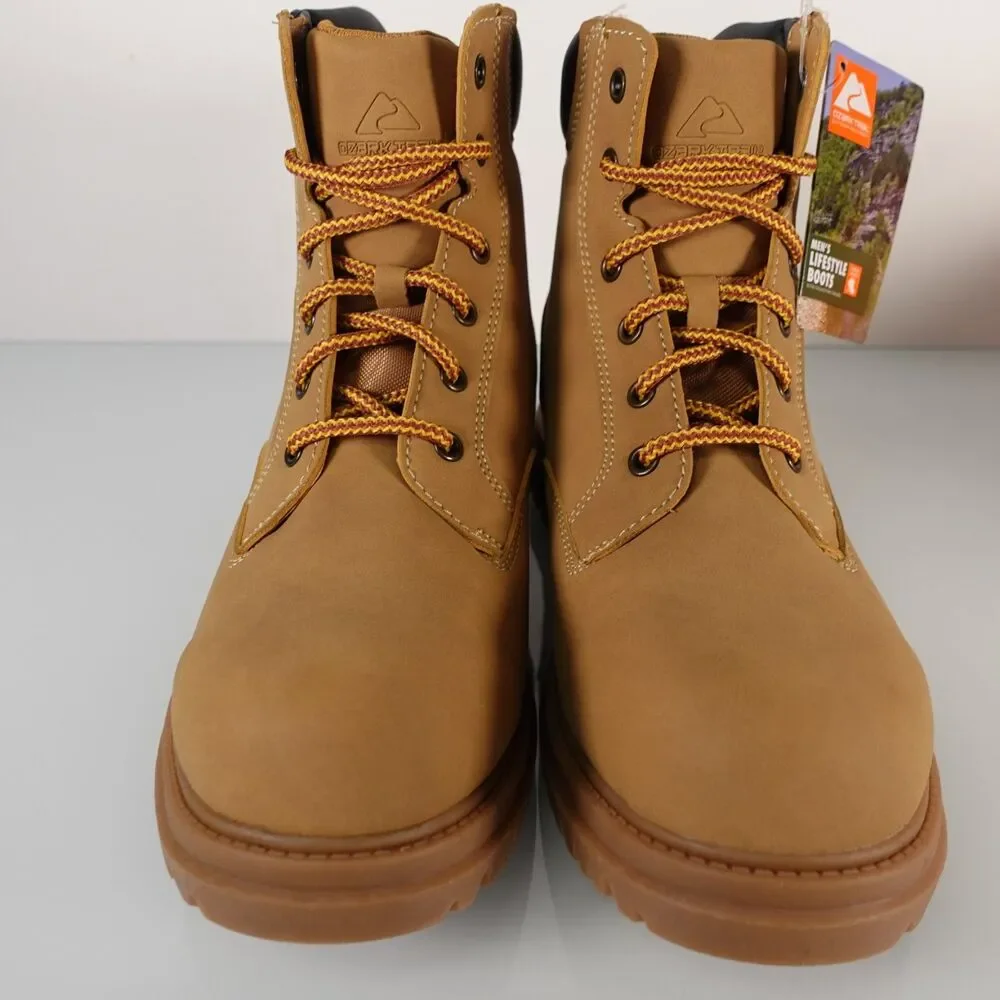 Ozark Trail Mens Troy II Hiking Boots Rugged Outsole Foam Footbed Wheat Size 9